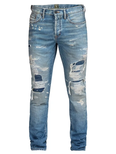 Prps Le Sabre Slim-fit Repaired Jeans In Indigo