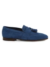 Hugo Boss Soho Tassel Suede Loafers In Bright Blue