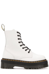 Dr. Martens' White Jadon Retro Quad Boots In Nocolor