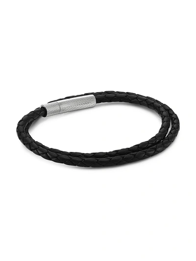 Jonas Studio Village Braided Leather Bracelet In Black