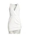 Jay Godfrey Clifford Ruched Lace Dress In Light Ivory