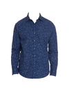 Robert Graham Overhaul Printed Sport Shirt In Blue