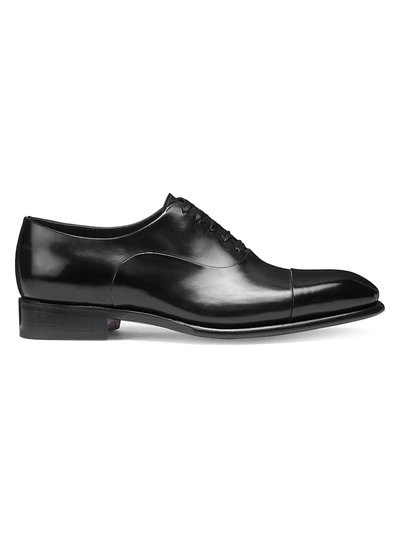 Santoni Lace-up Leather Dress Shoes In Black