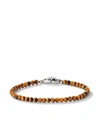 David Yurman Men's Spiritual Beads Sterling Silver & Tiger's Eye Skull Bracelet In Tigers Eye