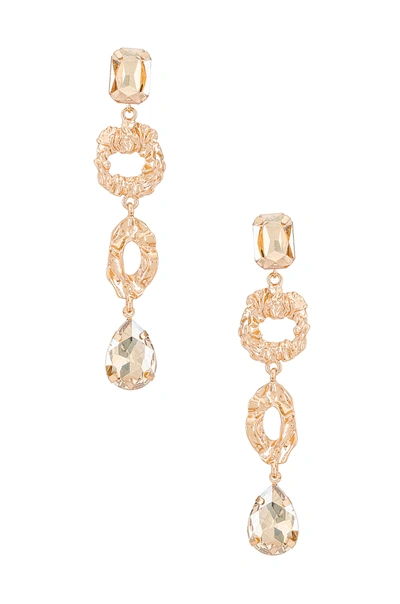 Amber Sceats Embellished Mis-matched Drop Earring In Gold