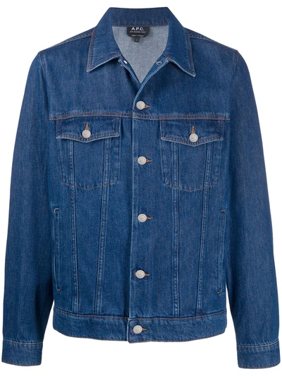 Apc "charles" Denim Jacket In Blue