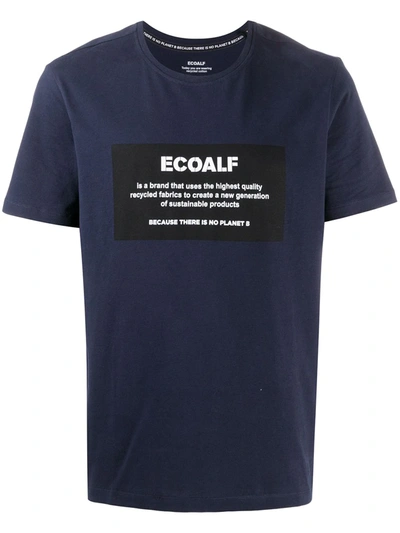 Ecoalf Slogan-print T-shirt In Blue
