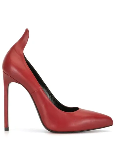 Pre-owned Saint Laurent Pointed Toe Pumps In Red