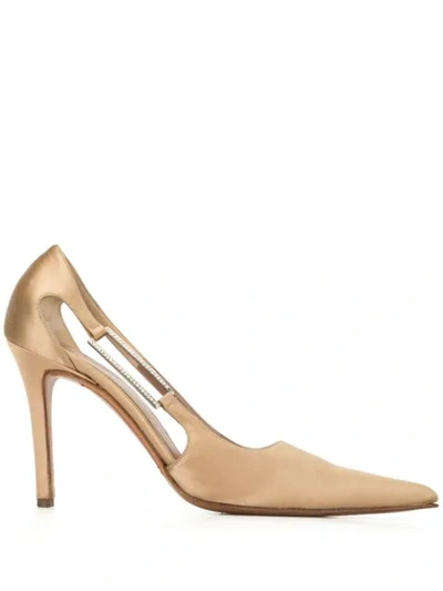 Pre-owned Valentino Garavani Cut-out Pointed Pumps In Neutrals