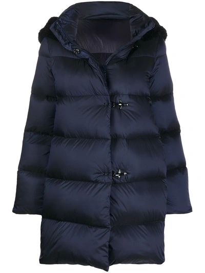 Fay Hooded Padded Coat In Blue