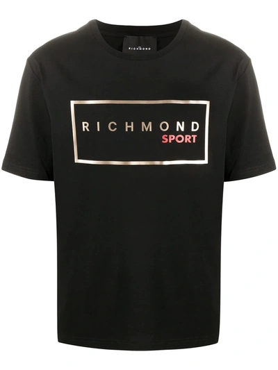 John Richmond Gotti Logo Print T-shirt In Black