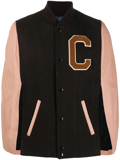 Raf Simons Appliqué-detailing Bomber-style Cape In Brown