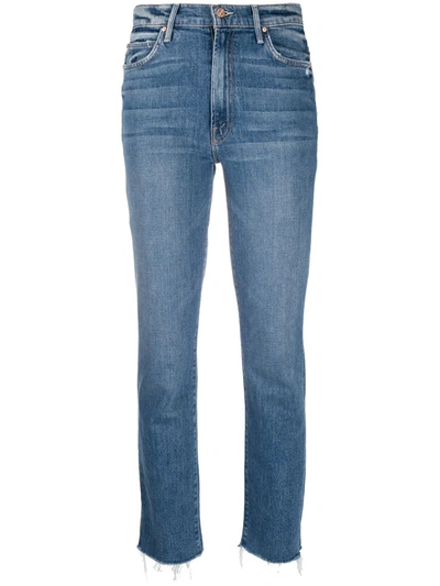 Mother High-waisted Rascal Ankle Snip Jeans In Blue