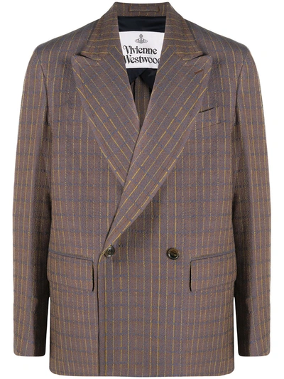 Vivienne Westwood Relaxed Double-breasted Wool Blazer In Blue