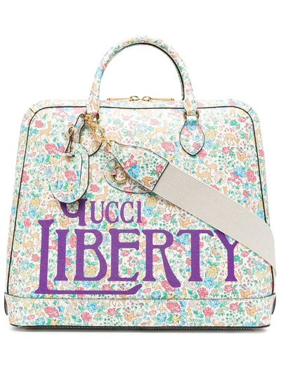 Gucci X Liberty London Floral-print Tote In Neutrals