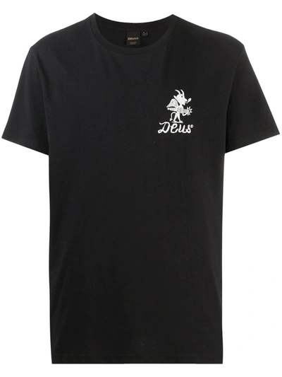 Deus Ex Machina Logo Print Short-sleeved T-shirt In Black