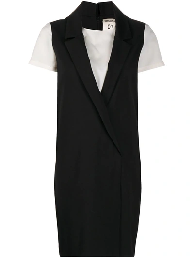 Semicouture Wrap-style Mini Dress In Black