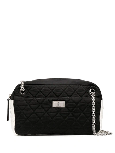 Pre-owned Chanel 2007-2008 Mademoiselle Quilted Shoulder Bag In Black