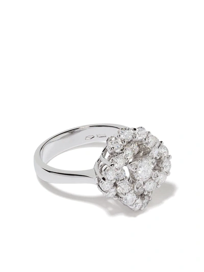Leo Pizzo 18kt White Gold Vortex Diamond Ring In Silver