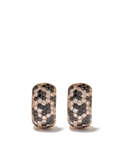 Leo Pizzo 18kt Rose Gold Leopard Diamond Earrings In Pink