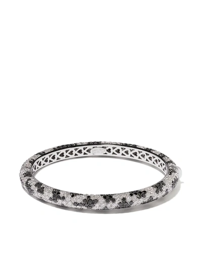 Leo Pizzo 18kt White Gold Leopard Diamond Bange In Silver