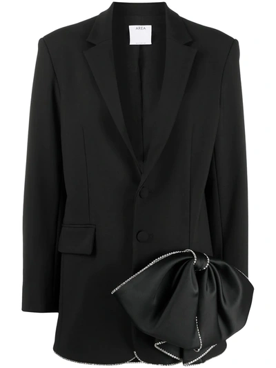 Area Bow-detail Single-breasted Blazer In Black