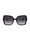 Valentino Women's 56mm Rockstud Square Sunglasses In Black