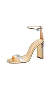 Alexandre Birman Dazzle Two-tone Metallic Snake Sandals In Silver