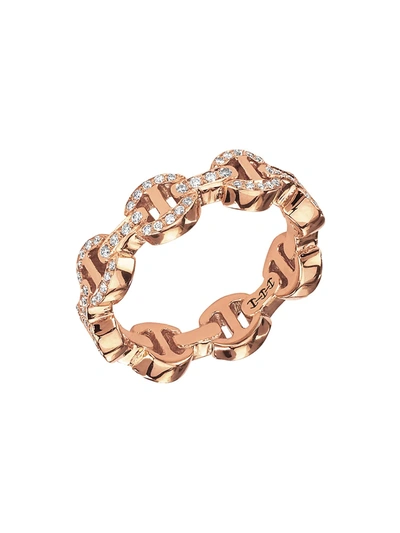 Hoorsenbuhs Women's Heritage Dame Tri-link 18k Rose Gold & Diamond Ring