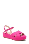 Kate Spade Women's Bunton Suede Flatform Sandals In Shocking Magenta Suede