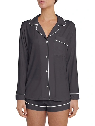 Eberjey Gisele 2-piece Piped Pajama Set In Graphite