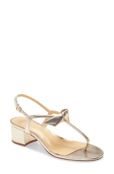 Alexandre Birman Clarita Bow-embellished Metallic Leather Sandals In Golden