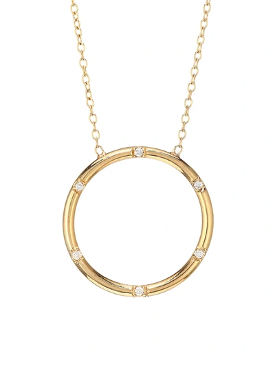 Zoë Chicco Women's 14k Yellow Gold & Diamond Open Circle Pendant Necklace
