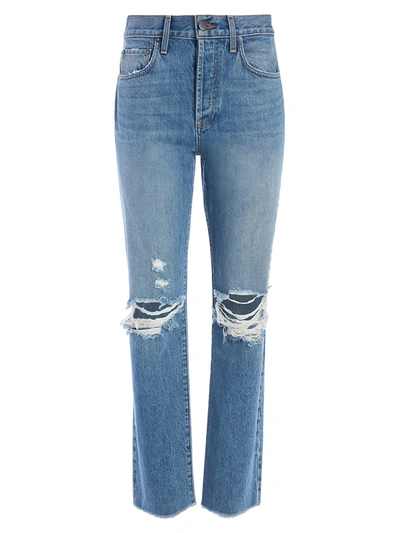 Alice And Olivia Katerina High-rise Distressed Jeans In Best Intentions