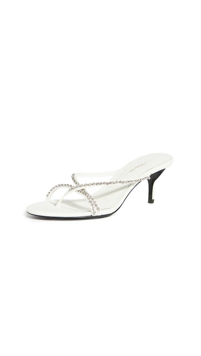 3.1 Phillip Lim / フィリップ リム Women's Kiddie Crystal-embellished Leather Thong Sandals In White