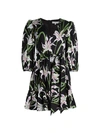 Borgo De Nor Anita Floral Poplin Dress In Lily Black