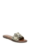 Sam Edelman Granada Flat Snakeskin-embossed Sandals In Black/nude