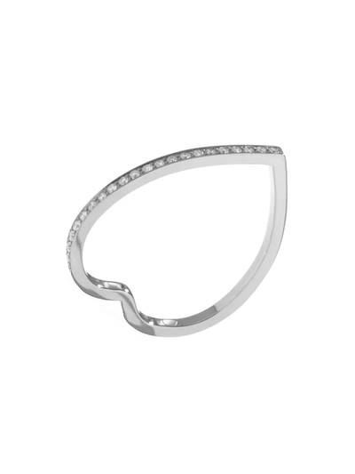 Repossi Women's Antifer 18k White Gold & Diamond Heart Ring