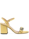 Gucci Women's Women's Mid-heel Sandals With Double G In Yellow