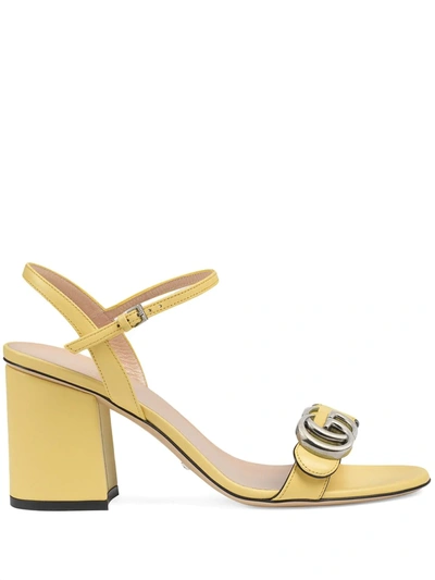 Gucci Women's Women's Mid-heel Sandals With Double G In Yellow