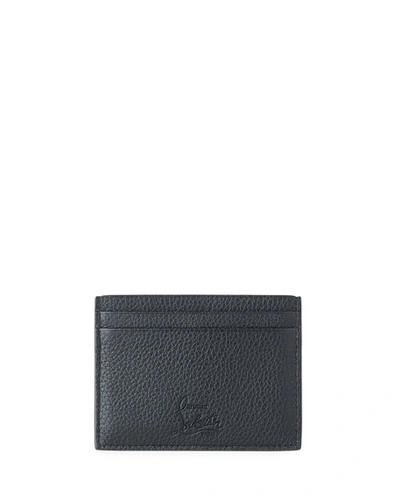 Christian Louboutin Men's Kios Spiked Leather Card Case In Black