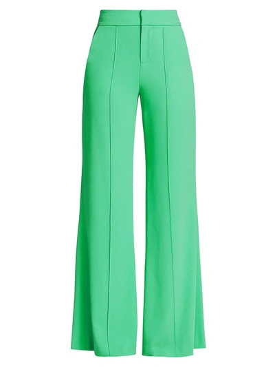 Alice And Olivia Dyan High-waist Wide-leg Trousers In Jade