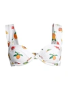 Weworewhat Women's Claudia Fruit Print Wide-strap Bikini Top In White