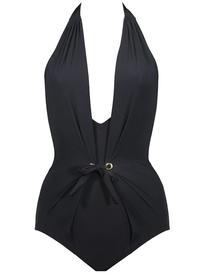 Amoressa By Miraclesuit Solar Jupiter Tie-front One-piece Swimsuit In Black