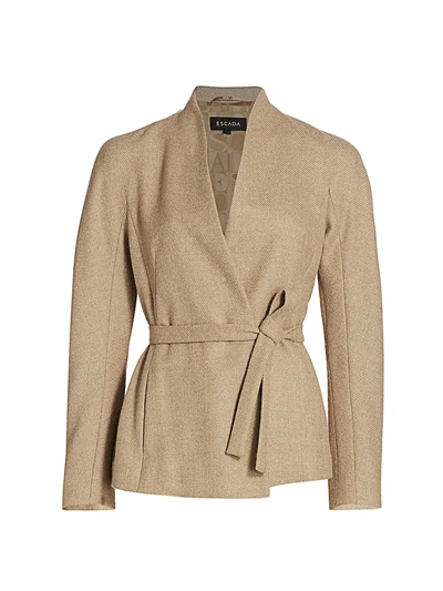 Escada Women's Boncoti Shawl Collar Wrap Jacket In Caramel