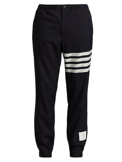 Thom Browne Stripe Wool Joggers In Navy
