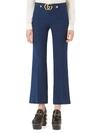 Gucci Women's Gg-detail Flare Pants In Navy
