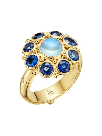 Temple St Clair Women's Stella 18k Yellow Gold, Blue Sapphire & Blue Moonstone Ring