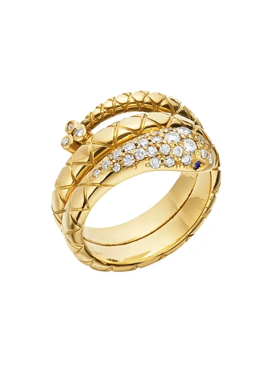 Temple St Clair Women's Double Serpent 18k Yellow Gold & Diamond Ring