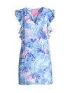 Lilly Pulitzer Women's Astara Flutter Linen Dress In Saltwater Blue Shade Seekers